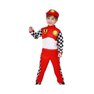 Imagem de Fantasia De Cosplay De Piloto De Corrida Vermelha Para Crianças Menino
