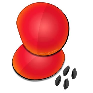 Imagem de SAUCER Lentes de reposição premium e protetores de nariz para óculos de sol Oakley Clifden OO9440 de alta definição - vermelho fogo polarizado