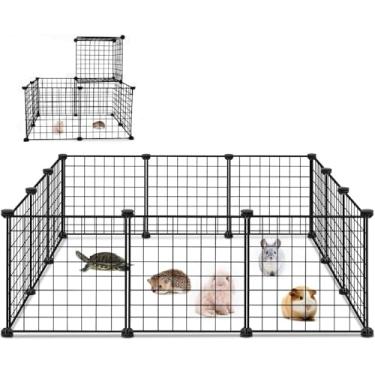 Imagem de Cercado Pet, Área de uso 111 * 111cm, 12 Modulos Cercadinho Pet, Cerca para Cachorros, Animal de Pequeno Porte Cercado, Adequado para Animais de Estimação, Como Coelhos e Porquinhos-da-índia