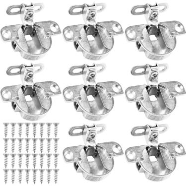 Imagem de MABCIRY 8 peças de dobradiças de armário, dobradiças de porta de armário de fechamento macio de 110 graus, dobradiças de porta de armário de cozinha ocultas, controle de velocidade, encaixe