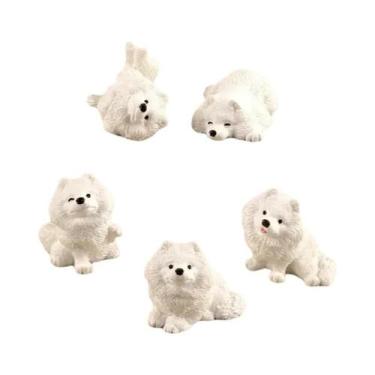 Imagem de Cachorrinho De Resina Branco Em Miniatura Para Decoração De Casa De Bo