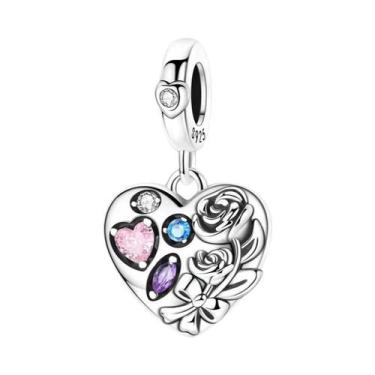 Imagem de Pingentes De Coração Em Prata Esterlina 925 Com Hexagrama E Runa Para 