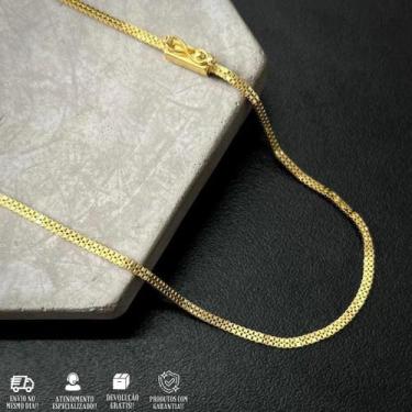 Imagem de Cordão Masculina de Ouro 18k Fina Veneziana Banhada - Tropical joias, 