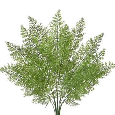 Imagem de DILATATA 12 peças de folhas artificiais de samambaia, caules tropicais, folhagem de samambaia, folhas de samambaia, plantas falsas para vasos, buquês de casamento, casa, jardim, interior e exterior