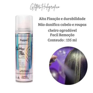Imagem de Spray Glitter Roupas Cabelo Corpo Removível Festas Carnaval - POPPER, 