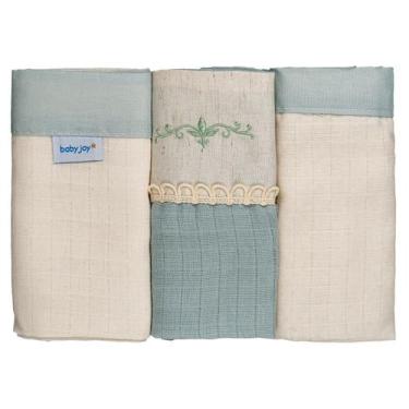 Imagem de Fralda de Pano para Bebê 68 cm x 70 cm 3 Unidades Baby Joy, Arabesco V