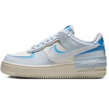 Imagem de Nike Tênis feminino Air Force 1 Shadow (DZ1847-400, cor azul/azul universitário/vela/branco), Azul matizado/azul universitário/vela/branco, 39