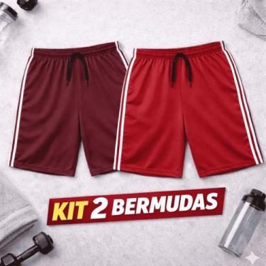 Imagem de Kit com 2 Bermudas Plus Size Masculino Dry Fit Secagem Rápida Ccalção 