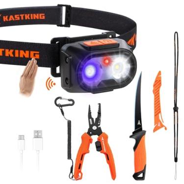 Imagem de KastKing Conjunto de ferramentas de pesca FieldLite, farol de LED de 5 modos, alicate de pesca de aço inoxidável de 19 cm, faca de filé de 18 cm com bainha e apontador, kit multifuncional para uso