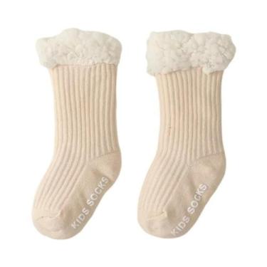 Imagem de Meias De Inverno Grossas E Quentes Antiderrapantes Para Bebês 100% Alg