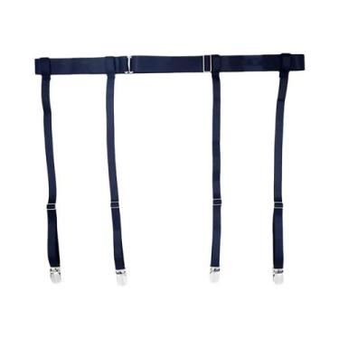 Imagem de Cinto De Ligas Elástico Ajustável Preto Feminino Com 4/6 Clipes De Met