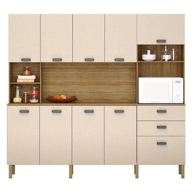 Imagem de Cozinha Intense 10 Portas E 2 Gavetas Freijó Vanilla - Kits Paraná