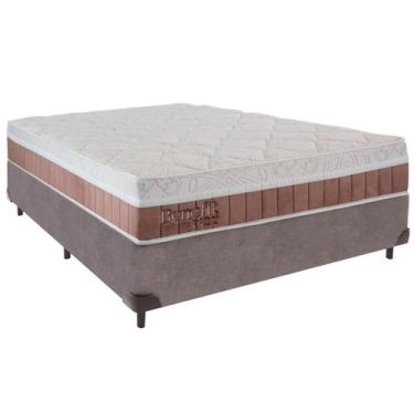 Imagem de Cama Box Casal e Colchão Benefit Molas Ensacadas Colchobel Cinza