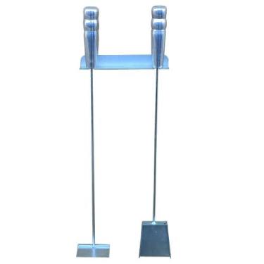 Imagem de Kit limpeza de churrasqueira rastelo  de brasa e pa 59 cm  - Riomar Eq