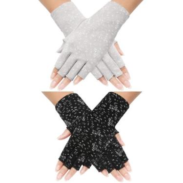 Imagem de Luvas Sunblock Fingerless Maxdot para mulheres (2 pares)