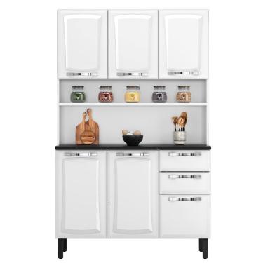 Imagem de Armário De Cozinha Aço Compacto 6 Portas 2 Gavetas Itatiaia Pratika Branco