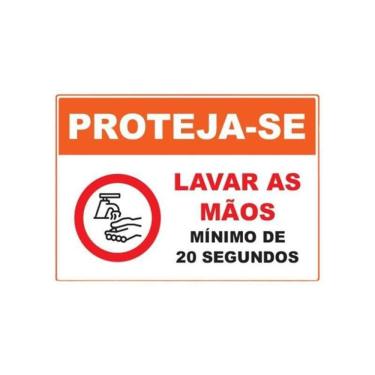 Imagem de Placa Decorativa De Sinalização 20X30Cm Lavar As Mãos