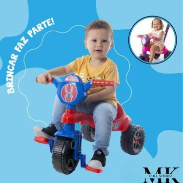 Imagem de Carrinho Passeio Infantil Pedal Infantil Kemotoca com Haste Crianças A