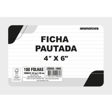 Imagem de Ficha Pautada 4x6 com 100 Folhas Bloco para Estudo e Anotações