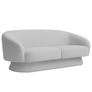 Imagem de Sofá Orgânico 03 Lugares 180cm Liz Bouclé Cinza Claro - Nexta Casa