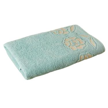 Imagem de Toalha Avulso De Rosto Kazzavip Felpuda 100% Algodão Guadalupe 45cmx80cm Azul Retro