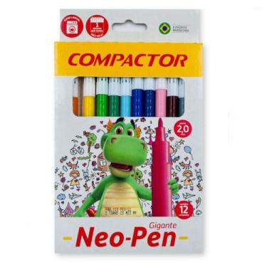Imagem de Caneta Hidrográfica Compactor Neo-Pen Gigante 12 Cores
