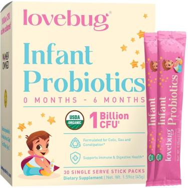 Imagem de Probiótico Lovebug Usda Organic Para Bebês De 0 A 6 Meses 1B Cfu-Unissex