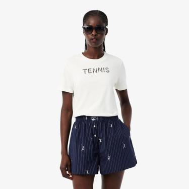 Imagem de Camiseta Lacoste Com Bordado De Tênis Feminina-Feminino