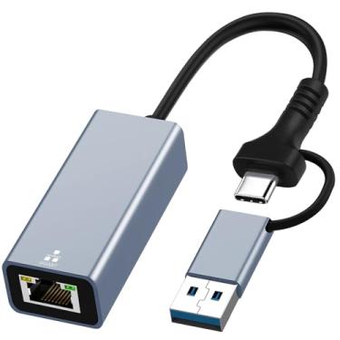 Imagem de Adaptador USB C para Ethernet, USB 3.0 para RJ45 Gigabit LAN 1000 Mbps rede com fio, adaptador USB para Ethernet para laptops/tablet, compatível com Windows XP, Mac OS, Linux, Vista 7 8 10 11