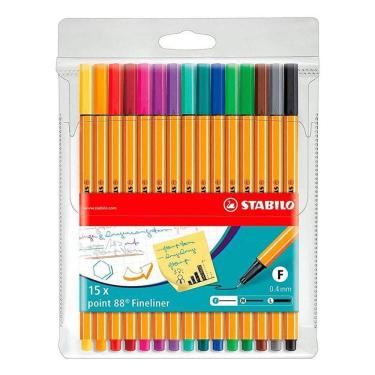 Imagem de Caneta Fineliner 0.4mm Point 88 15 Cores - Stabilo