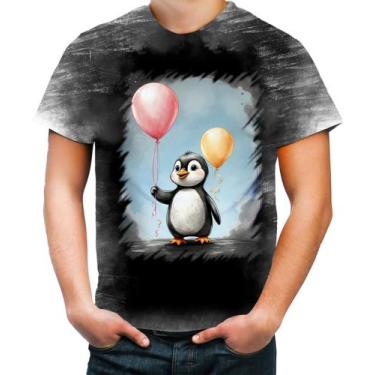 Imagem de Camiseta Desgaste Bebê Pinguim com Balões Crianças 18 - Kasubeck Store