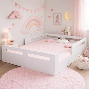 Imagem de Cama Montessoriana Casal Com Colchão Para Quarto Infantil