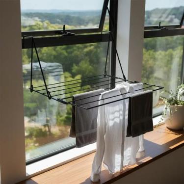 Imagem de Varal Portátil Resistente Para Portas e Janelas de Ferro Suporta até 5