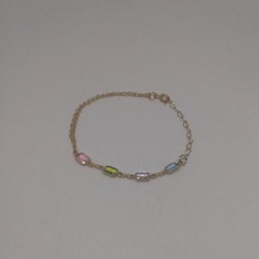 Imagem de Pulseira Feminina Com Pastilhas E Pedras Tendência - Kantuá, 18.5 cm