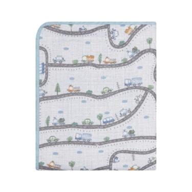 Imagem de Cobertor Bebê Flanelado Carrinhos na Pista 1,10x90cm Papi