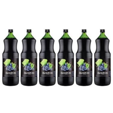 Imagem de Kit 6 Un Suco de Uva Tinto Integral Panizzon 1,5 L
