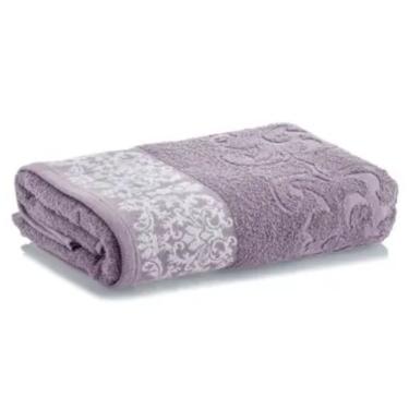 Imagem de Toalha de Rosto Jacquard Medalhão Azaleia 50cm X 70cm 97% Algodão Macia e Absorvente Corttex