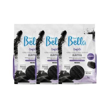 Imagem de Kit Depil Bella Cera Confete Negra 1kg C/3un