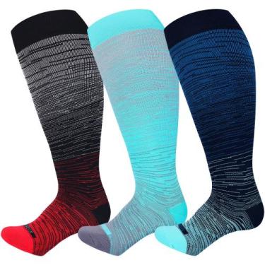 Imagem de Meias de compressão LEVSOX Wide Calf 15-20 mmHg para mulheres e homens