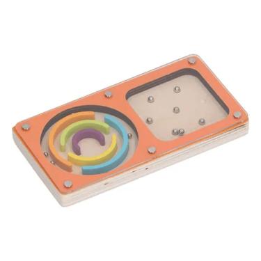 Imagem de Brinquedo Educativo Tipo Pinball Labirinto Montessori em Madeira de Pinho com Êmbolo com Mola Yins Brasil