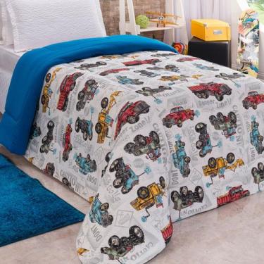 Imagem de Edredom Fantasy Carros Solteiro Infantil Tecido Malha 100% Algodão Mac