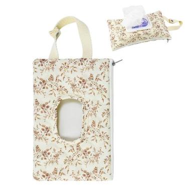 Imagem de Porta Lenços Umedecidos para Bebê YATFRIK, Necessaire Acolchoada Flora