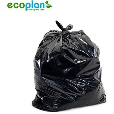 Imagem de Saco Para Lixo 105l Preto 70x80cm Reforçado Pacote Com 50 - Ecoplan