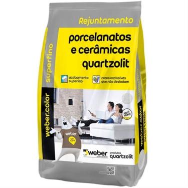 Imagem de Rejunte para Porcelanatos e Cerâmicas Preto-Grafite com Alta Aderência e Textura Superfina Quartzolit 1KG