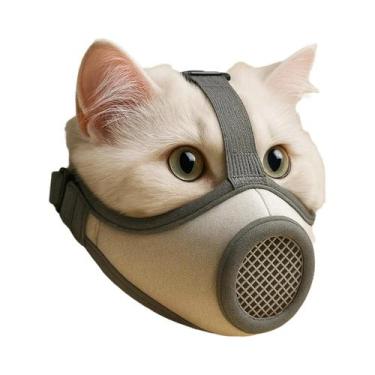 Imagem de Máscara Facial Respirável Para Gatos, Evita Que Gatos Gremulem, Mordam