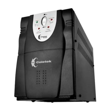Imagem de Estabilizador Coletek ES-3200VA Preto,Tensão nominal de entrada bivolt automático e saída 115V, 6 Tomadas elétricas tripolares de saída padrão NBR 14136, 4-10A e 2-20A Frequência 60Hz