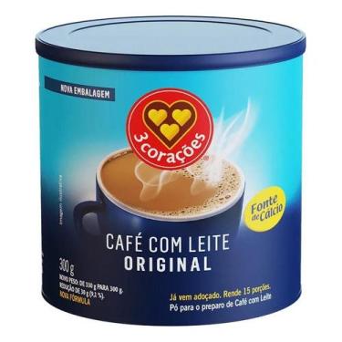 Imagem de Café Com Leite 3 Corações Com Cálcio Lata 300g