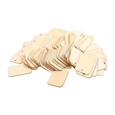 Imagem de Lasca de madeira retangular, peças de madeira não acabadas seguras e não tóxicas para projetos de bricolagem