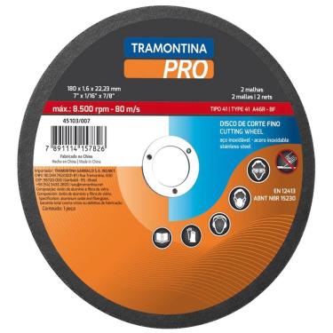 Imagem de Disco de Corte 4.1/2" para Aço Inox e Materiais Endurecidos Tramontina PRO Tramontina