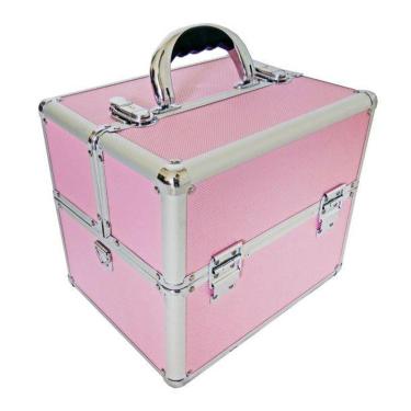 Imagem de Maleta Maquiagem Alumínio Profissional Com Divisórias E Rodízios Pelegrin Pel-M1004